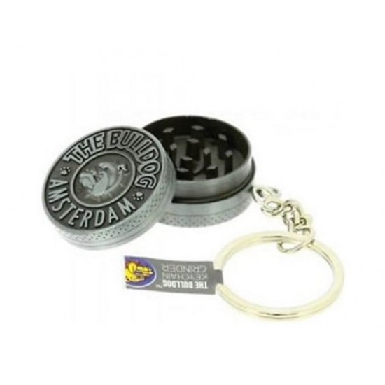 Moledor, Grinder Bulldog Metálico Negro 2 partes, LLAVERO Moledor, Grinder Bulldog Metálico Negro 2 partes, LLAVERO