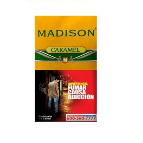$5.650 c/u, Tabaco Madison Caramel, venta por pack de 5 unidades