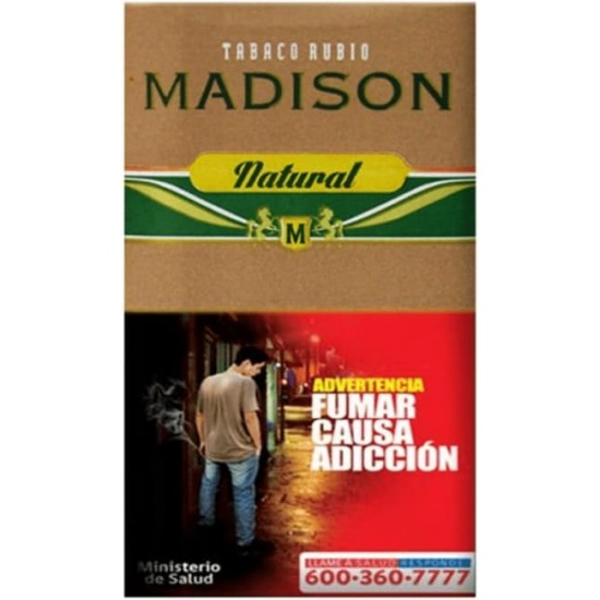 $6.190 c/u, Tabaco Madison Natural, venta por pack de 5 unidades $6.190 c/u, Tabaco Madison Natural, venta por pack de 5 unidades
