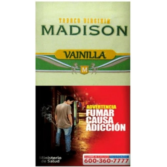 $6.190 c/u, Tabaco Madison Vainilla, venta por pack de 5 unidades